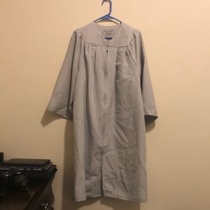 Grey graduation gown